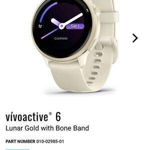 Garmin vívoactive 6 in Lunar Gold with Bone Band